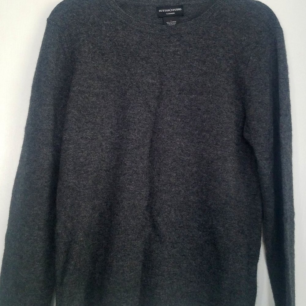 Sutton Studio Dark Gray 100% Cashmere Sweater Sz L